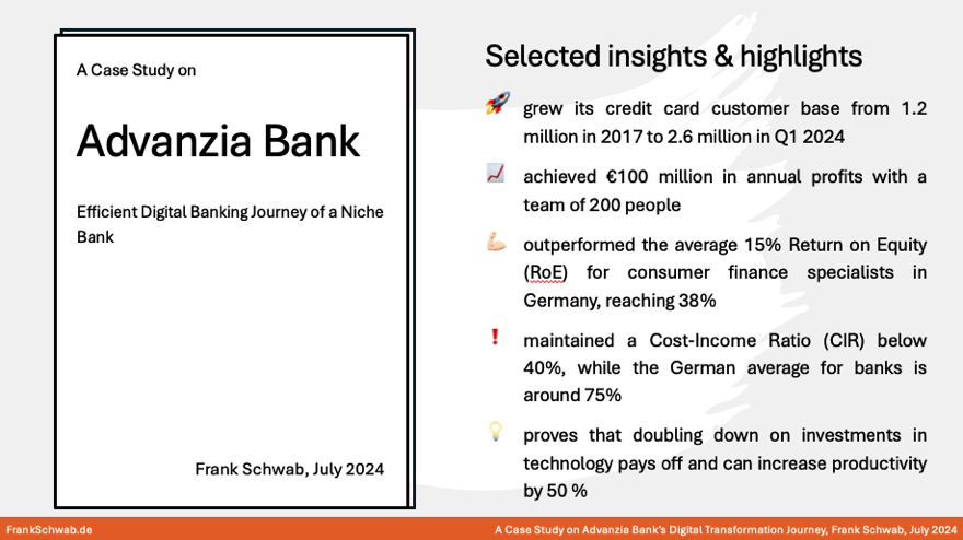 Digital Journey of Advanzia Bank, Case Study - Summary - Frank Schwab - July 2024